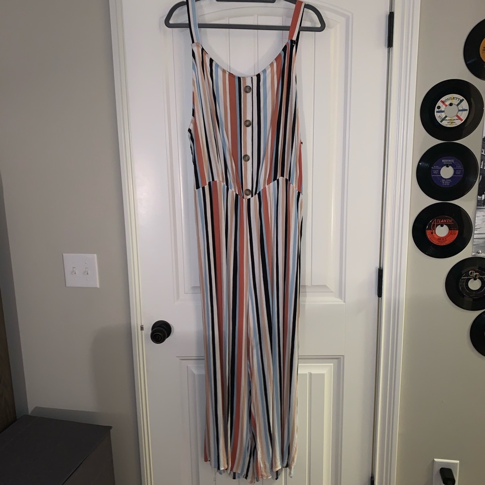 Justify Brand 2X Striped Jumpsuit
